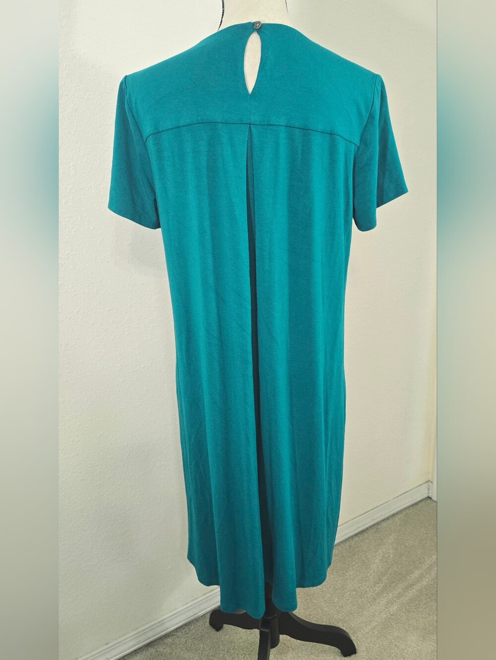 J. Jill Wearable Collection Teal Short-Sleeve Shift Dress Relaxed Loose, size M - Picture 2 of 4